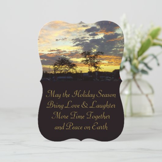 Kerstkaart met vredeswens voor de feestdagen van R (Staand voorkant)