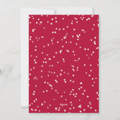 Kerstkaart met vreugde in het rood (Achterkant)