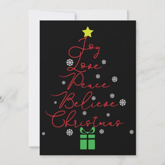 Kerstkaart met vreugde vrede liefde geloof ster ro (Voorkant)