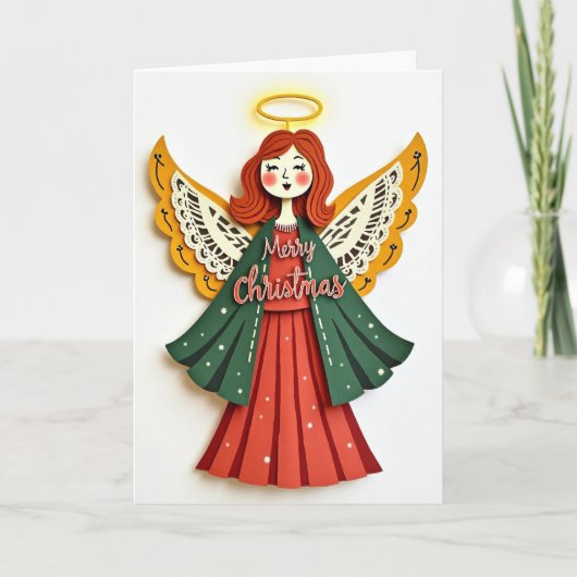 Kerstkaart met vreugdevolle engel kaart (Voorkant)
