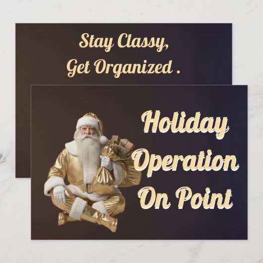 Kerstkaart met vrolijk feest  (Voorkant / Achterkant)