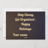 Kerstkaart met vrolijk feest (Achterkant)