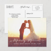 Kerstkaart met vrolijk gehuwde kerstfoto feestdagenkaart (Voorkant / Achterkant)