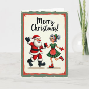 Kerstkaart met vrolijk paar kaart