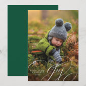 Kerstkaart met vrolijk schrift en gelukkig foto (Voorkant / Achterkant)