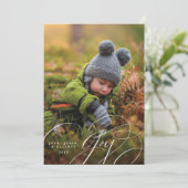 Kerstkaart met vrolijk schrift en gelukkig foto (Staand voorkant)