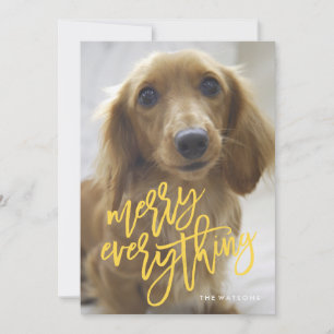 Kerstkaart met vrolijke alles foto en funky schrif