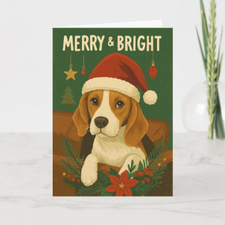 Kerstkaart met vrolijke Beagle Kaart