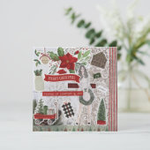 Kerstkaart met vrolijke berichten (Staand voorkant)