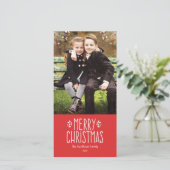 Kerstkaart met vrolijke bessen foto (Staand voorkant)