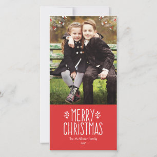 Kerstkaart met vrolijke bessen foto