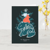 Kerstkaart met vrolijke bosdieren kaart (Gele Bloem)