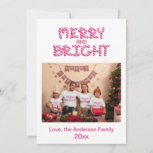 Kerstkaart met vrolijke en heldere foto (Voorkant)