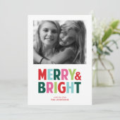 Kerstkaart met vrolijke en heldere foto (Staand voorkant)