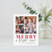 Kerstkaart met vrolijke en heldere foto-collage (Staand voorkant)