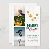 Kerstkaart met vrolijke en heldere kleuren (Voorkant / Achterkant)