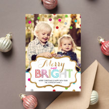 Kerstkaart met vrolijke en heldere vakantiefoto