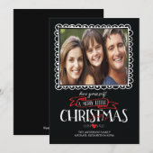 Kerstkaart met vrolijke feestdagen foto (Voorkant / Achterkant)