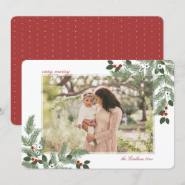 Kerstkaart met vrolijke feestdagen kaart