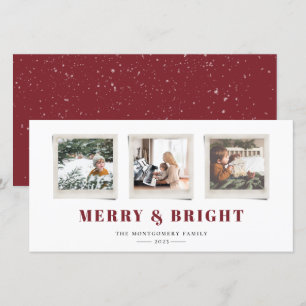 Kerstkaart met vrolijke gevoelens en snapshot