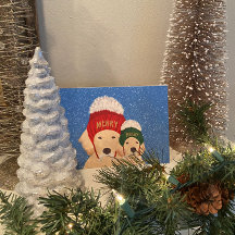 Kerstkaart met vrolijke honden