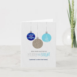 Kerstkaart met vrolijke kerstboomversiering feestdagen kaart