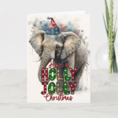 Kerstkaart met vrolijke Kerstman Olifant Kaart (Voorkant)