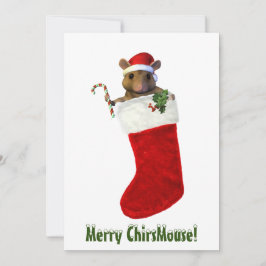 Kerstkaart met vrolijke Kerstmuis