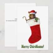 Kerstkaart met vrolijke Kerstmuis (Voorkant / Achterkant)