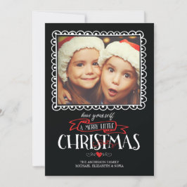 Kerstkaart met vrolijke kleine Kerstmis foto