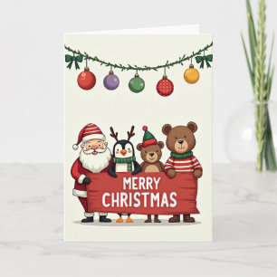 Kerstkaart met vrolijke oudere man kaart