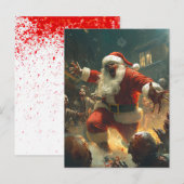Kerstkaart met vrolijke zombies briefkaart (Voorkant / Achterkant)