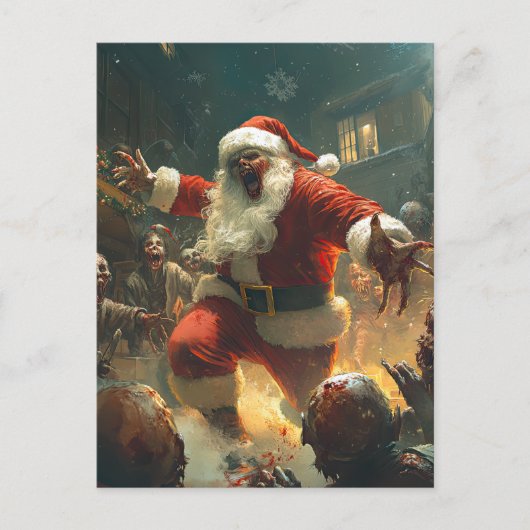 Kerstkaart met vrolijke zombies briefkaart (Voorkant)