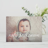 Kerstkaart met vrolijkste kleine kerstflat (Staand voorkant)