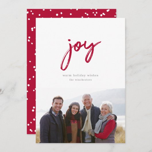 Kerstkaart met Vrouw in het Rood (Voorkant / Achterkant)