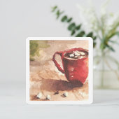 Kerstkaart met warme chocolademelk (Staand voorkant)