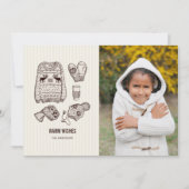 Kerstkaart met warme wensen en essentiële afbeeldi (Voorkant)