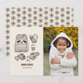 Kerstkaart met warme wensen en Holiday Essentials (Voorkant / Achterkant)