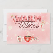 Kerstkaart met warme wensen en warme chocolade (Voorkant)