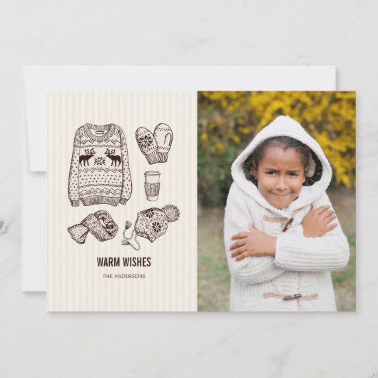 Kerstkaart met warme wensen Essentials-fotokaart (Voorkant)