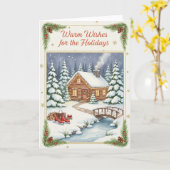 Kerstkaart met warme wensen kaart (Gele Bloem)