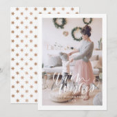 Kerstkaart met warme wensen Plat kerstkaart (Voorkant / Achterkant)