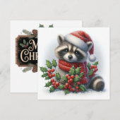 Kerstkaart met wasbeer (Voorkant / Achterkant)