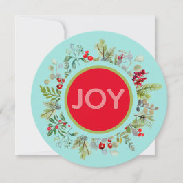 Kerstkaart met watercolor krans en kerstgroet