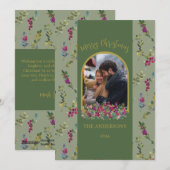 Kerstkaart met waterverf afbeelding van botanische (Voorkant / Achterkant)