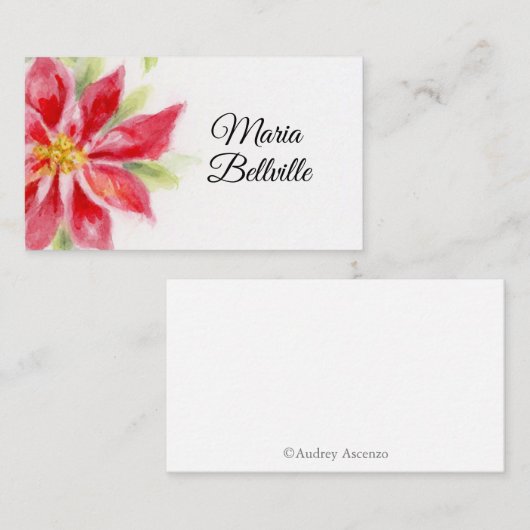 kerstkaart met Waterverf-flatpanel Plaatskaartje (Voorkant / Achterkant)