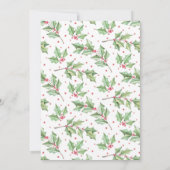 kerstkaart met Waterverf Holly Berries (Achterkant)