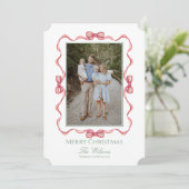 Kerstkaart met waterverf strik kaart (Staand voorkant)