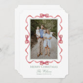 Kerstkaart met waterverf strik kaart (Voorkant / Achterkant)