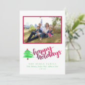 Kerstkaart met waterverfboom (Staand voorkant)